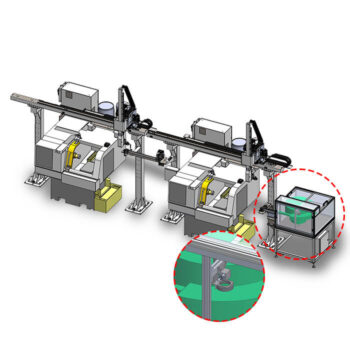 摩迅IMP-CNC自動車床套筒A/B加工上下料系統-無圍籬